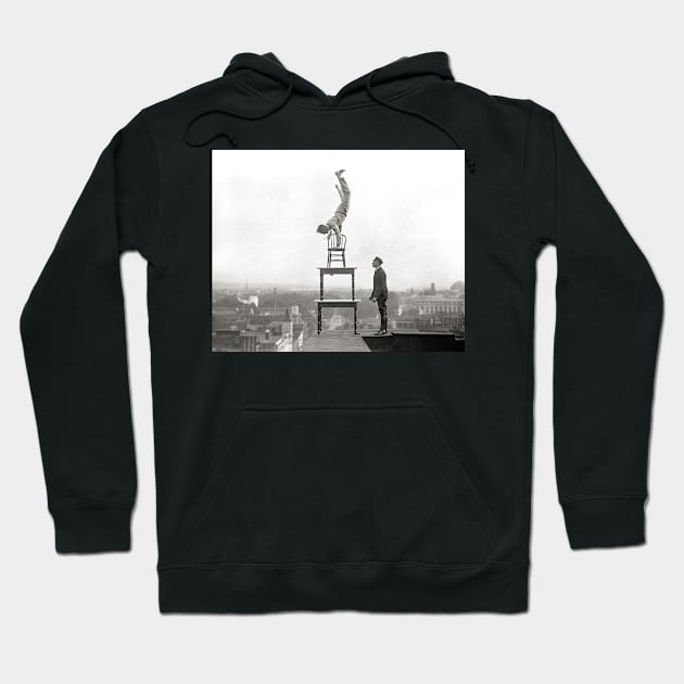 Stuntman Performs Balancing Act, 1917. Vintage Photo Hoodie by historyphoto